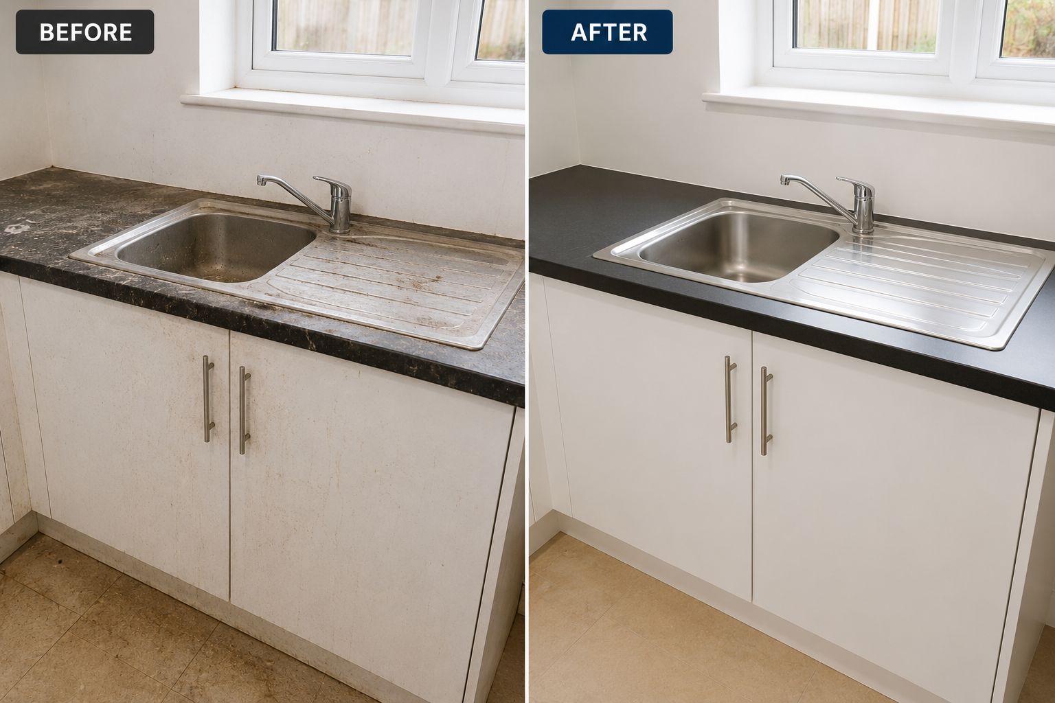 Cut Edge Cleaning - Kitchen Sink Cleaning
